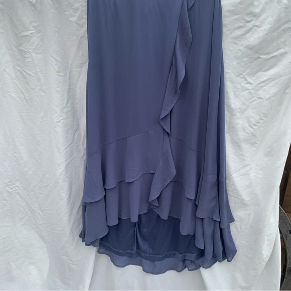 Lulu’s Maxi Dress In Love Forever Granite Blue Lace-Up High-Low Bridesmaid Sz M - Picture 5 of 11